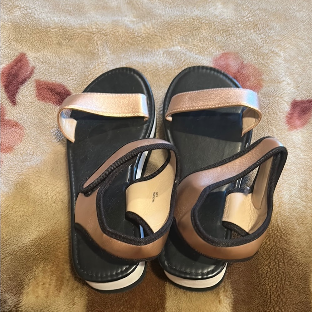 Black and Tan Sandals